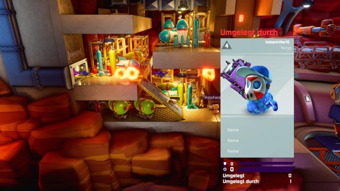 Nach dem Ableben müssen wir ein paar Sekunden bis zum Respawn warten. (Bild: Team 17/Screenshot: Golem.de)